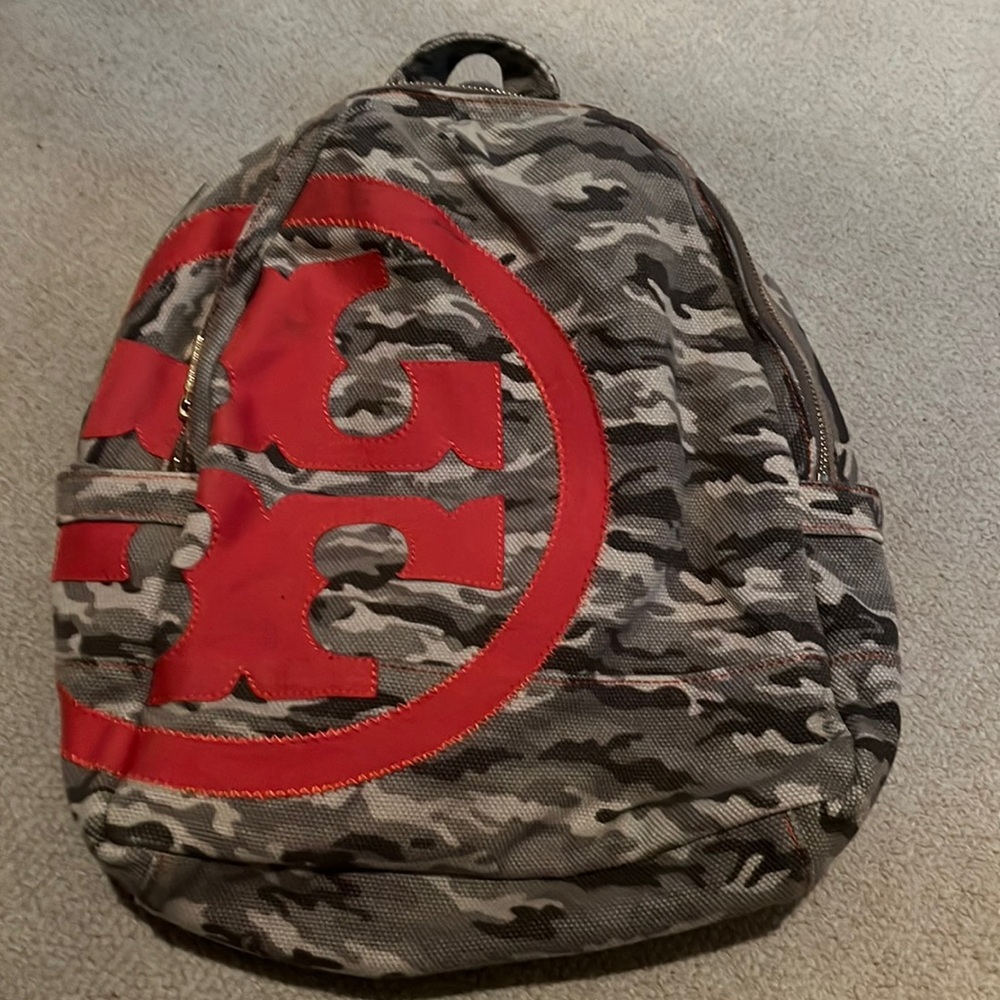 Tory Burch Jasper Camo Backpack Rare Barely Used